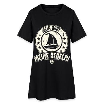 Segeln Segler Segelboot - Frauen T-Shirt-Kleid - Schwarz - Vorne