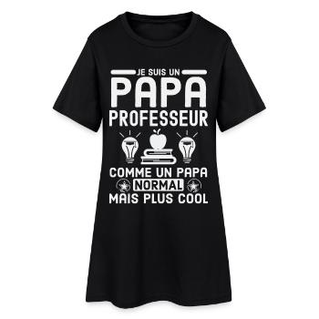Papa professeur 2 - Robe T-shirt Femme - noir - Devant