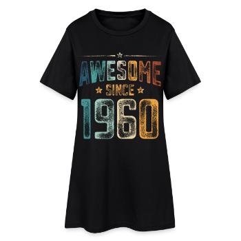 1960 Naissance Anniversaire Année de naissance - Robe T-shirt Femme - noir - Devant