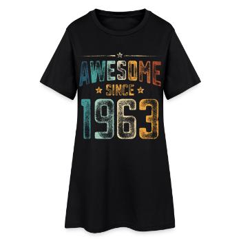 1963 Naissance Anniversaire Année de naissance - Robe T-shirt Femme - noir - Devant