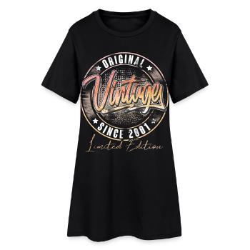 2001 Année de naissance Anniversaire Vintage - Robe T-shirt Femme - noir - Devant