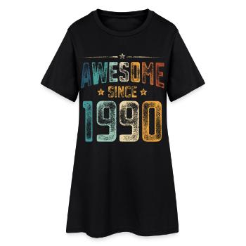 1990 Naissance Année de naissance - Robe T-shirt Femme - noir - Devant