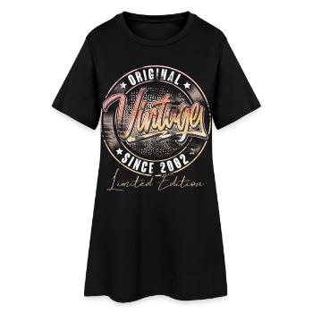 2002 Année de naissance Anniversaire Vintage - Robe T-shirt Femme - noir - Devant
