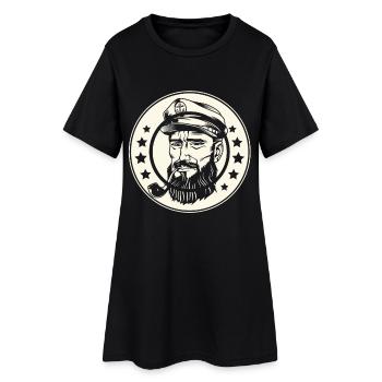 Kapitän Segeln Segler Segelboot - Frauen T-Shirt-Kleid - Schwarz - Vorne