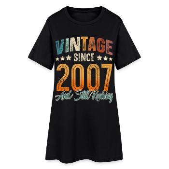2007 Geburtsjahr Geburtstag Baujahr Vintage - Frauen T-Shirt-Kleid - Schwarz - Vorne