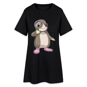 Loupe de détective taupe - Robe T-shirt Femme - noir - Devant