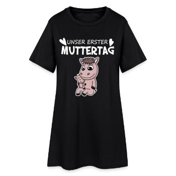 Muttertag - erster Muttertag Geschenk - Frauen T-Shirt-Kleid - Schwarz - Vorne