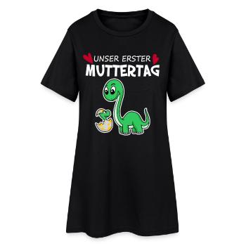 Muttertag - erster Muttertag Geschenk - Frauen T-Shirt-Kleid - Schwarz - Vorne