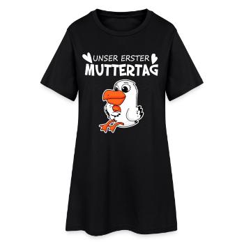 Muttertag - erster Muttertag Geschenk - Frauen T-Shirt-Kleid - Schwarz - Vorne