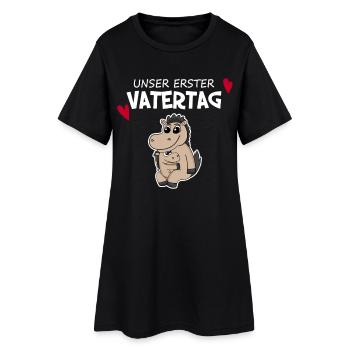 Vatertag - erster Vatertag Geschenk - Frauen T-Shirt-Kleid - Schwarz - Vorne