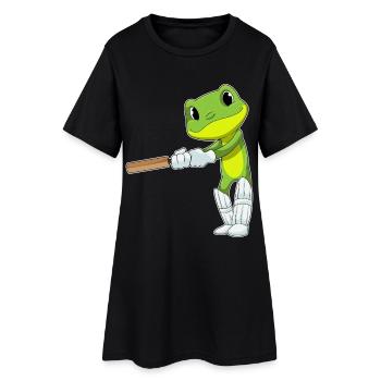 Bat-cricket de cricket de grille grenouille - Robe T-shirt Femme - noir - Devant