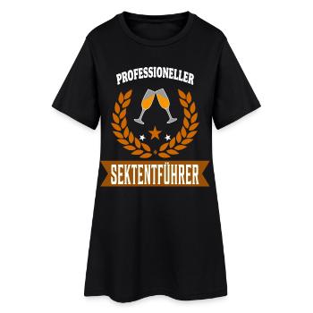 Sektentführer Fun Spruch Sekt Party Sprüche Humor - Frauen T-Shirt-Kleid - Schwarz - Vorne