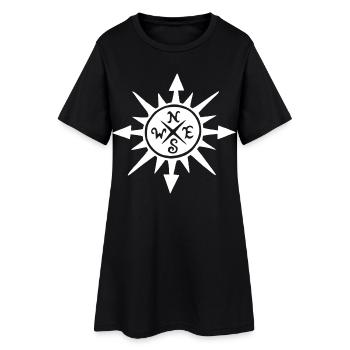 White sun and compass - Women’s T-Shirt Dress - black - Front