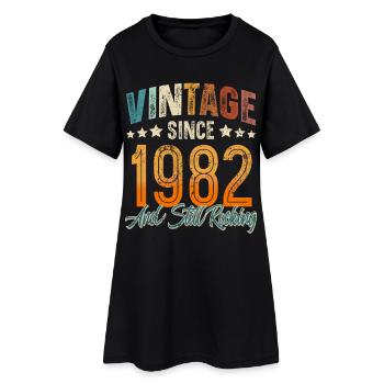 1982 Year of birth Birthday Year of construction Vintage - Women’s T-Shirt Dress - black - Front