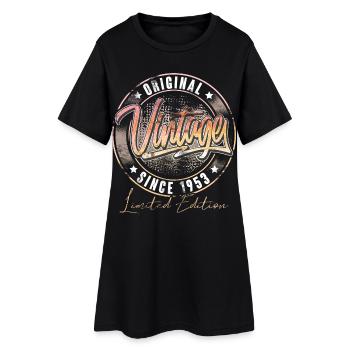 1953 Année de naissance Anniversaire Vintage - Robe T-shirt Femme - noir - Devant