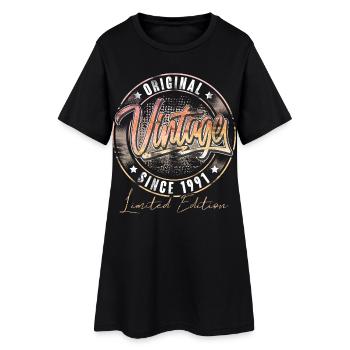 1991 Année de naissance Anniversaire Vintage - Robe T-shirt Femme - noir - Devant