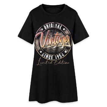 1954 Année de naissance Anniversaire Vintage - Robe T-shirt Femme - noir - Devant
