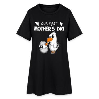 Cadeau de fête des mères - Notre première fête des mères - Robe T-shirt Femme - noir - Devant