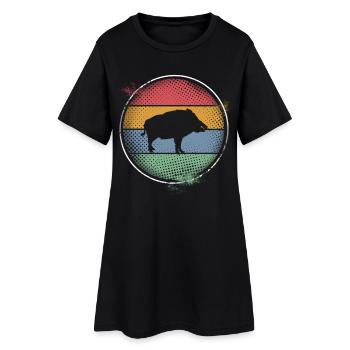 Sanglier - Robe T-shirt Femme - noir - Devant