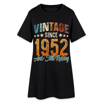 1952 Geburtsjahr Geburtstag Baujahr Vintage - Frauen T-Shirt-Kleid - Schwarz - Vorne