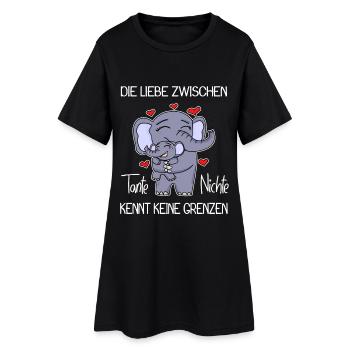 Tante und Nichte Bindung Beste Freunde Elefanten - Frauen T-Shirt-Kleid - Schwarz - Vorne