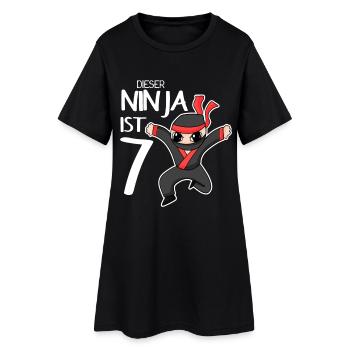 7 Jahre Junge Ninja - 7 Geburtstag - Ich bin 7 - Frauen T-Shirt-Kleid - Schwarz - Vorne