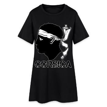 Corsica Drapeau Tête de Maure - Robe T-shirt Femme - noir - Devant