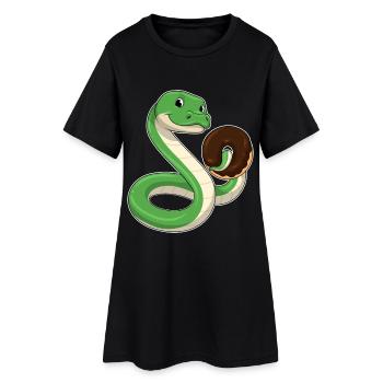 Snake Donut - Women’s T-Shirt Dress - black - Front