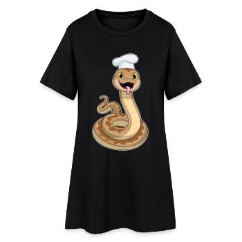 Cuisinière Chef Serpent Cuisson du Chapeau - Robe T-shirt Femme - noir - Devant