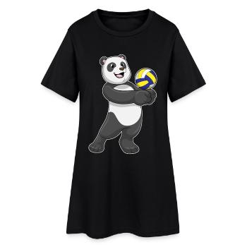 Joueur de volley-ball Panda Volley-ball - Robe T-shirt Femme - noir - Devant