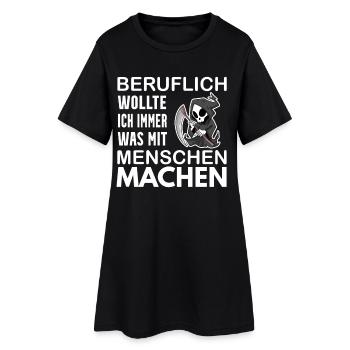 Sensenmann lustiger Spruch - Frauen T-Shirt-Kleid - Schwarz - Vorne