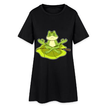 Yoga Grenouille Méditation de Fitness - Robe T-shirt Femme - noir - Devant