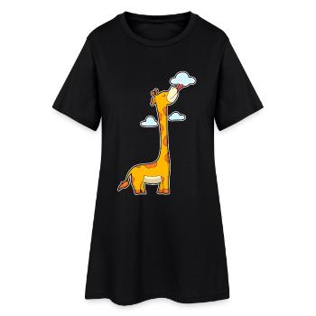 Giraffe Clouds - Women’s T-Shirt Dress - black - Front