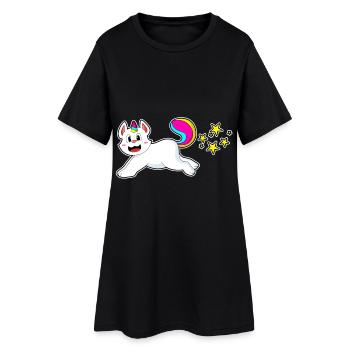 Licorne Chat - Robe T-shirt Femme - noir - Devant