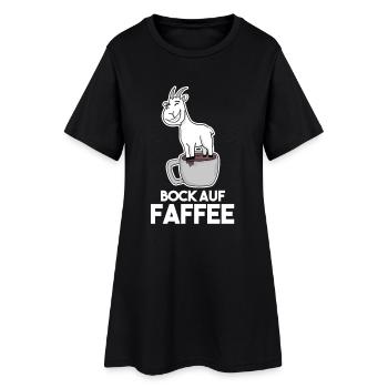 Bock auf Kaffee - Ziege Ziegenbock - Frauen T-Shirt-Kleid - Schwarz - Vorne
