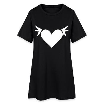 Ange du Cœur Ange Gardien - Robe T-shirt Femme - noir - Devant