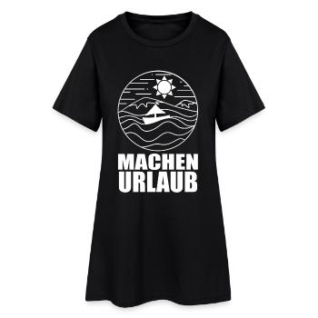 Urlaub machen - Frauen T-Shirt-Kleid - Schwarz - Vorne