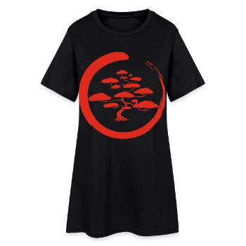 Arbre du Japon rouge - Robe T-shirt Femme - noir - Devant