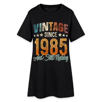 1985 Année de naissance Anniversaire Année de construction Millésime - Robe T-shirt Femme - noir - Devant