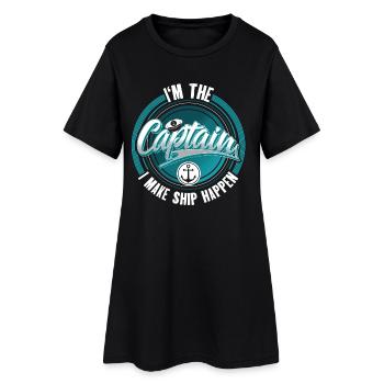 Kapitän Segeln Motorboot Boot Schiff Segler - Frauen T-Shirt-Kleid - Schwarz - Vorne