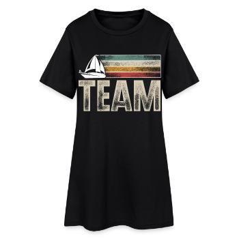 Voilier Voilier Voilier Équipage de l’équipe de voiliers - Robe T-shirt Femme - noir - Devant