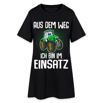 Traktor Kinder Aus Dem Weg - Frauen T-Shirt-Kleid - Schwarz - Vorne