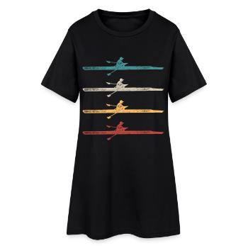 Rameur Rameur Bateau d’aviron Vintage - Robe T-shirt Femme - noir - Devant