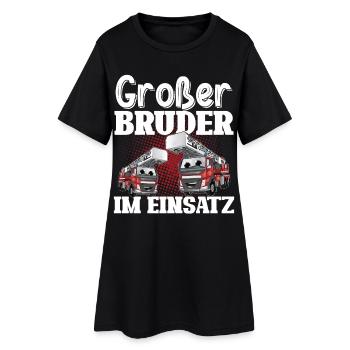 Großer Bruder Feuerwehr - Frauen T-Shirt-Kleid - Schwarz - Vorne