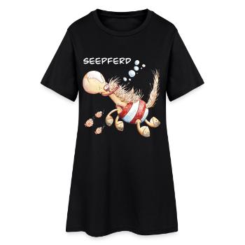 Seepferd I Wortspiel Schwimmer Pferd - Frauen T-Shirt-Kleid - Schwarz - Vorne