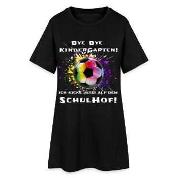 Fußball Schulanfang Geschenk - Frauen T-Shirt-Kleid - Schwarz - Vorne