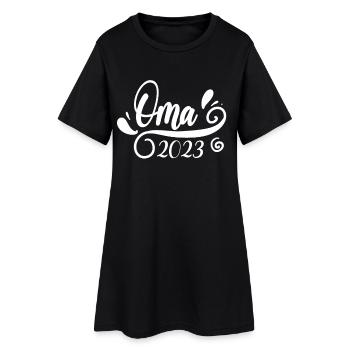 Oma 2023 - Werdende Oma 2023 - Frauen T-Shirt-Kleid - Schwarz - Vorne