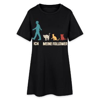 Katzen Katze Ich Und Meine Follower - Frauen T-Shirt-Kleid - Schwarz - Vorne