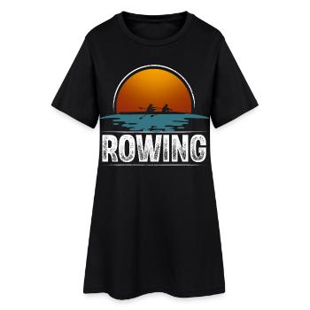 Rameur Rameur Bateau d’aviron Vintage - Robe T-shirt Femme - noir - Devant
