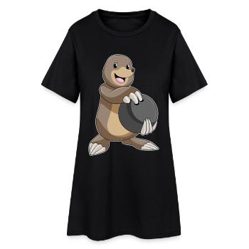Taupe Bowling Boule de bowling - Robe T-shirt Femme - noir - Devant